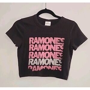 Y2K Ramones Womens Medium Graphic Black Coo T-Shirt Festival Beach 70's Concert